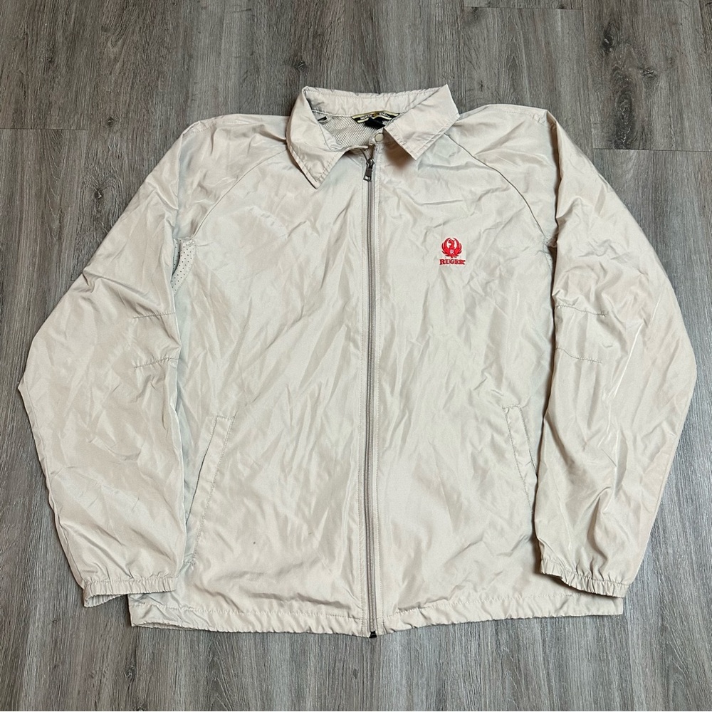 Ruger firearms tan beige red zip up windbresker jacket